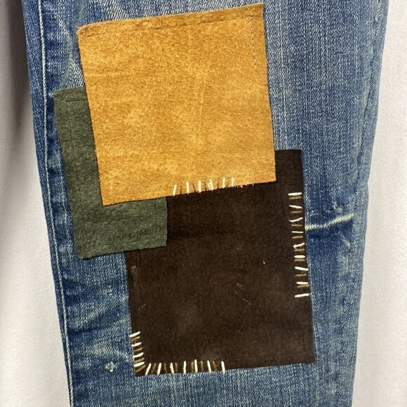 ANTHROPOLOGIE Pilcro and the Letterpress Jeans Patchwork Pilcro Premium Hyphen - Picture 12 of 15